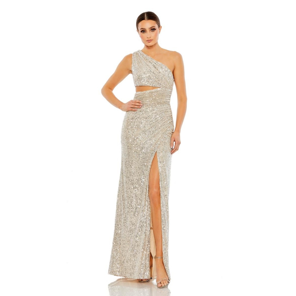 Mac Duggal Cutout Waist One Shoulder Dress